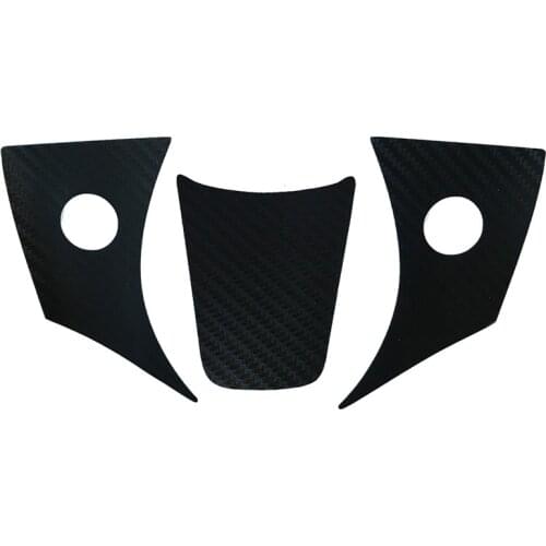 3 Pcs 3D/5D Carbon Fiber Vinyl Film Interior Steering Wheel Sticker For Tesla Model 3 2017-2020
