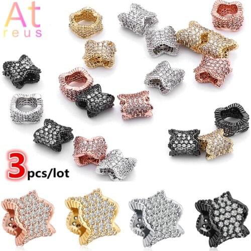 3pcs 7mm Flower End Bead Caps Connectors Gold/Black/Rose gold Color Lotus Charms For DIY Jewelry Bracelet Necklace Making