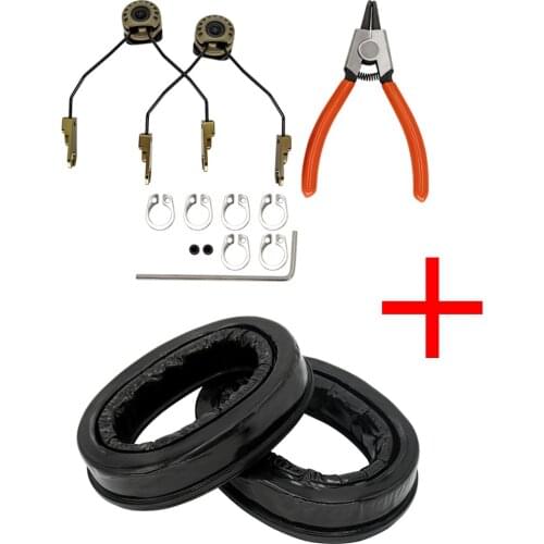 ARC Rail Adapter and Gel Ear Pad for MSA SORDIN Tactical Headset Sordin Supreme PRO X Hearing Protection Noise Reduction Earmuff