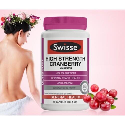 Australia Swisse Cranberry 90 Capsules Support Urinary Tract Health Symptomatic Relief Recurrent Cystitis Frequent Urination