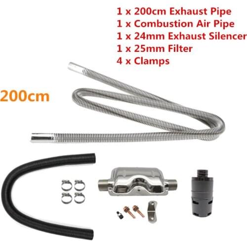 Car Diesel Parking Heater 200cm Pipe + 24mm Exhaust Silencer + 25mm Air Filter Set For Air Diesel Heater For Webasto Eberspacher