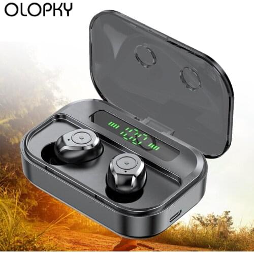 Wireless Bluetooth 5.0 Earphones LED Display TWS Wireless Bluetooth Headphones 2600mAh Power Waterproof Noise Cancelling Headset