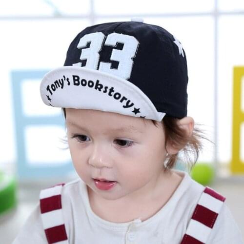 Letter Number "33"kids Girls Boys Baseball Cap Summer Outdoor Adjustable Sun Hat Toddlers Cotton Soft Brim Peaked Hat