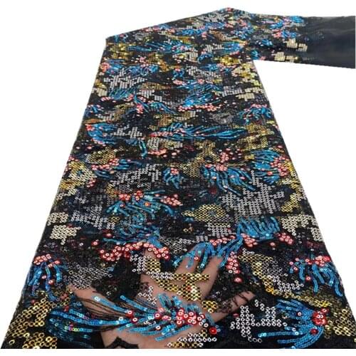 Sequins French net lace,high quality Nigerian African tulle mesh Swiss lace fabric for party wedding dress 5 yards/lot RF-225
