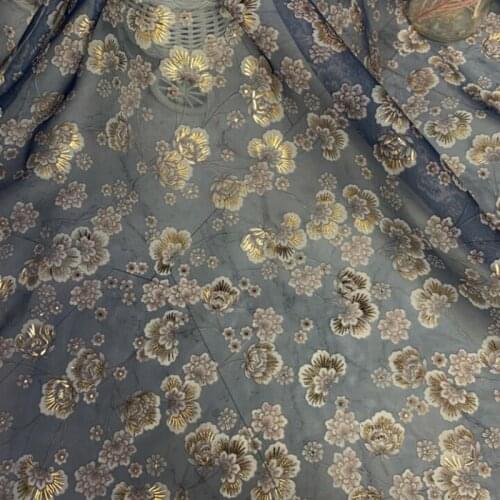Shiny Dancing Dress Fabric Flowing Chiffon Bronzing Cosplay Scarf sewing DIY Material