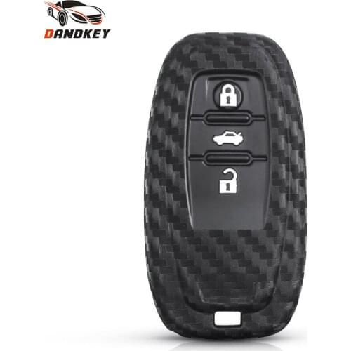 Dandkey 10pcs Carbon Fiber Silicone Remote Key Case Auto Protection Cover Styling For Audi A6L A4L Q5 A3 A4 B6 B7 B8 Accessories