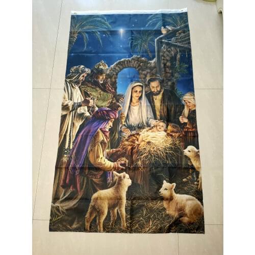 Nativity Birth of Jesus Christ Flag Custom Any Size Printing 3x5 FT Flying Banner 100D Polyester Decor Decoration