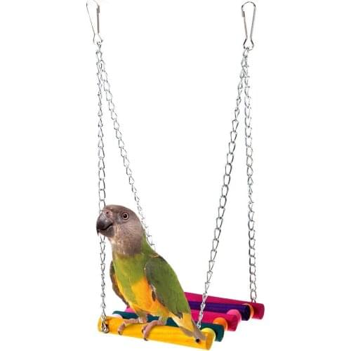 Bird Chew Toy Parrot Parakeet Budgie Cockatiel Cage Hammock Swing Toy Hanging Toy Perch Hanging Swings Cage