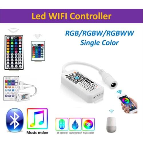 DC5V 12V 24V RGB Led Wifi Controller RGBW RGBWW Bluetooth WiFi LED controller For 5050 2835 WS2811 WS2812B led strip Magic Home