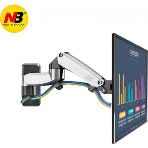 NB F150 Aluminum Alloy 360 Degree 17"-27" Monitor Holder Gas Spring Arm LED LCD TV Wall Mount Loading 2-7kgs
