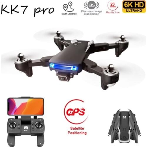 KK7 pro Camera Drone 4K GPS 5G WiFi Long Flight Distance Altitude Hold Foldable RC Quadcopter Dron 6K Professional