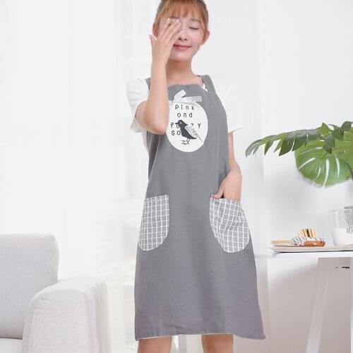 Korean fashion waterproof and oil-proof apron adult kitchen waist ladies cute home nail creative restaurant