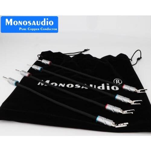 Monosaudio Eclipse series Pure Silver Speaker Jumper Cable hi-end Silver Bridge Wire with Y spade to Y spade connector plug jack