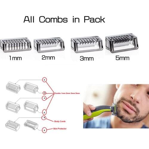 Guide Comb 1 2 3 5mm Trimmer Clipper Body Skin for Philips OneBlade One Blade Shaver QP2510 QP2520 QP2521 Smart Accessories #730