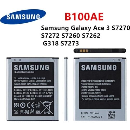 Orginal B100AE 1500mAh Battery For Samsung Galaxy Ace 3 S7270 S7272 S7260 S7262 G318 S7273 Mobile Phone Battery