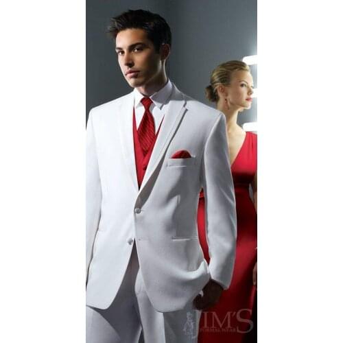 Latest Coat Pant Designs White Wedding Suits for Men Prom Jacket Groom Tuxedo Slim Fit 3 Piece Custom Style Classy Blazer Ternos