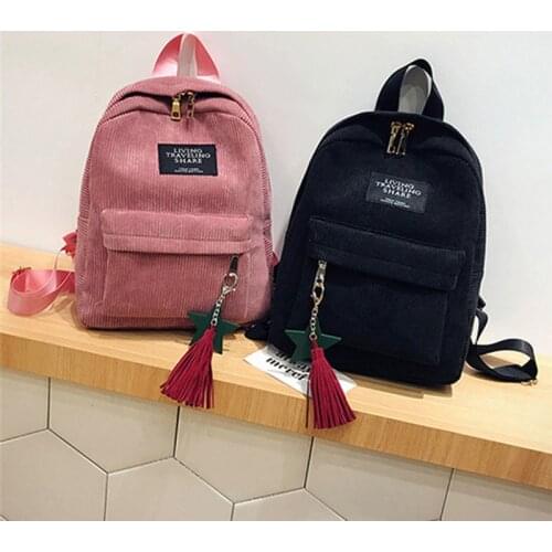 Women Corduroy Small Backpack Fashion Canvas Travel Shoulder Bag Female Student School Teenager BackPack