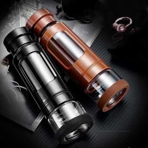 KAXIFEI High quality 430ML Glass water bottle with tea infuser water tea bottle heat-resisting 4 colors