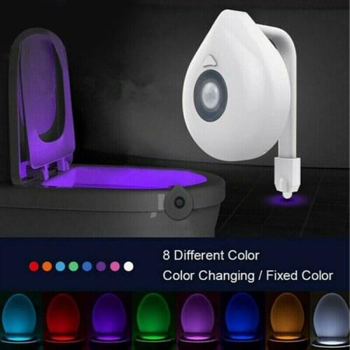 LED Toilet Light PIR Motion Sensor Night Lamp 8 Colors Backlight WC Toilet Bowl Seat Bathroom Night Light For Children Hot Sales