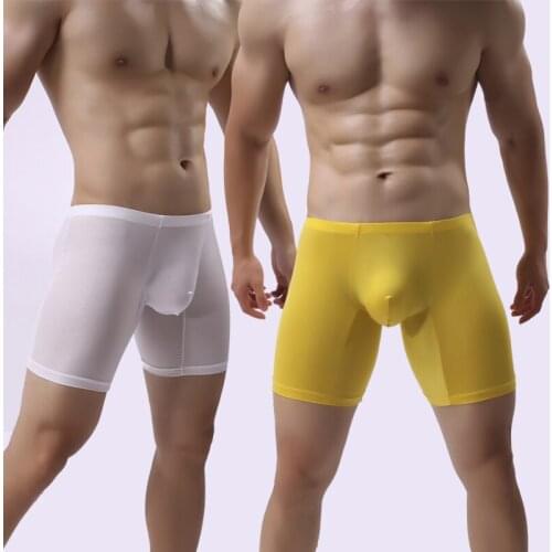 Ice Silk Sexy Mens Underpants Soft Boxers 6 Color Boxer Men Breathable Cool Boxer Shorts Plus Size Boxers Hombre Mens Underwear