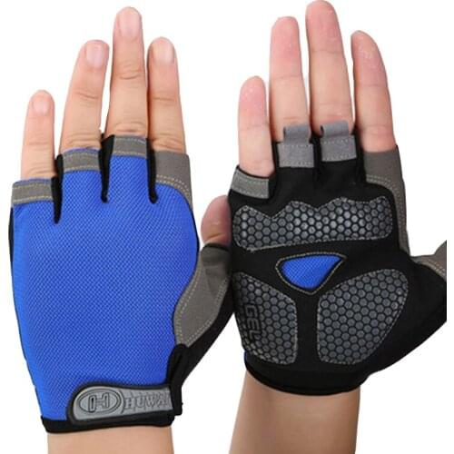 Outdoor Sports Summer Cycling Thin Gloves Half Finger Anti-skid Gym Workout Fitness Gloves Men Women Breathable MTB Bike Gloves