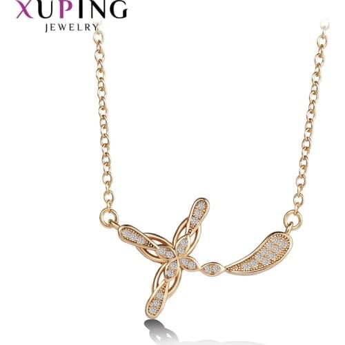 Xuping New Arrival Fashion Gold Color Plated Cross Pattern Necklace Pendant for Women Mothers Day Jewelry Gift M54-40083