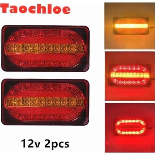 2pcs 12V Car Truck Tail Light Taillight Rear Brake Light Signal Lamp Indicator for Camper Trailer Lorry Bus Caravans tail lights