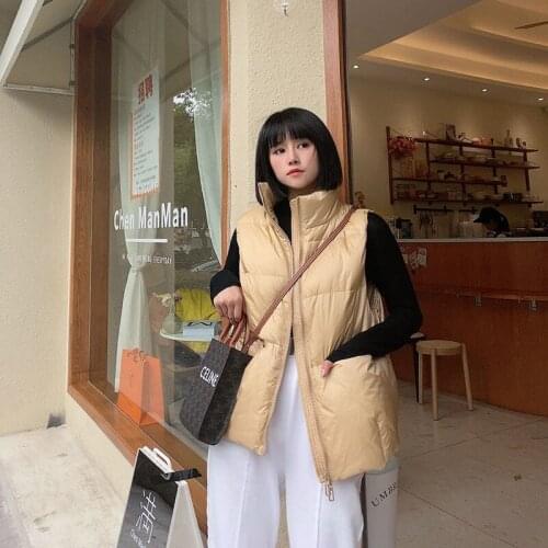 Women Clothing Down Vest Womens Ultra Light Female Jacket Autumn Winter Stand Collar Sleeveless Coat Feminina Chalecos X157