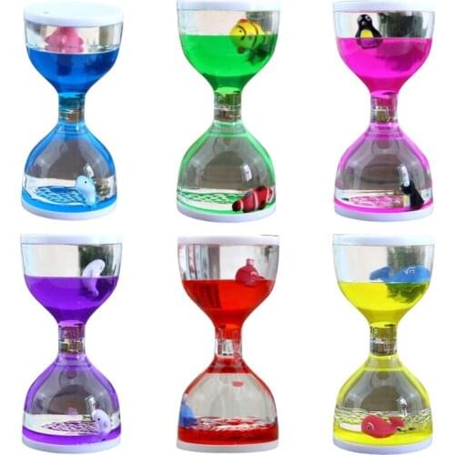 Liquid Motion Bubbler Timer Desk Sensory Toy Animal Floating Oil Hourglass for Fidgeting Stress Relief Gifts