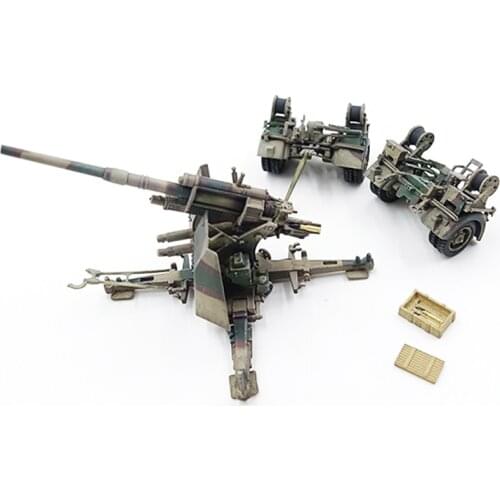 1:72 Scale FLAK37 88mm Gun Artillery Cannon Model German 88 Gun with Trailer Simulation Diecast Toy Collection Display Souvenir