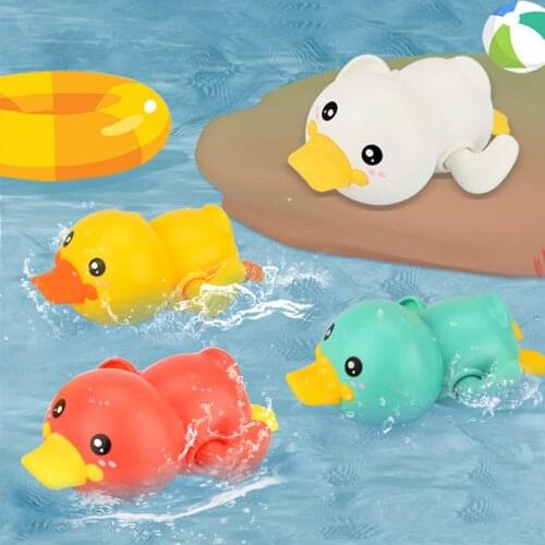 1PC New Baby Summer Bath Toys Clockwork Duck Swimming Bath Floating Water Winding Chain Baby Childrens Classic Toy Gifts