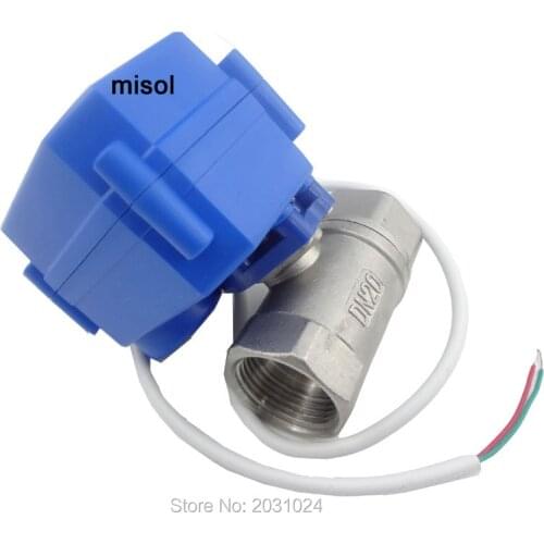 1 pcs of Motorized Ball Valve G3/4" DN20 (reduce port) 2 way 12VDC CR04,Stainless steel, electrical Valve