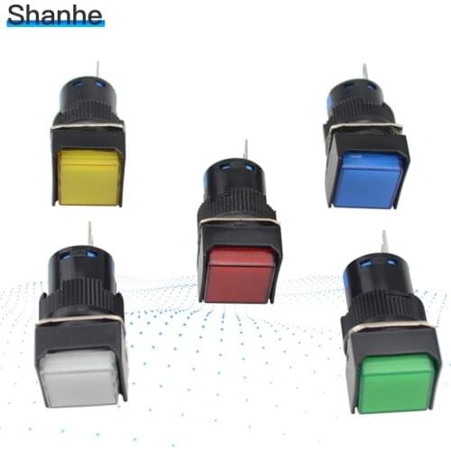 16mm square Momentary self-reset fixed self-locking push button swtich 3pin