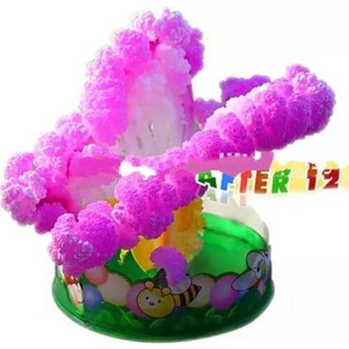 2019 65mm W Pink Magic Growing Paper Butterfly Tree Artificial Magical Moth Christmas Trees Funny Kids Science Toys For Children