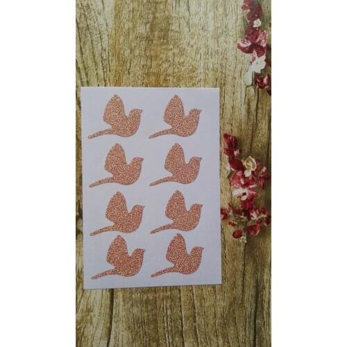 3.8x3cm Rose Gold Glitter Sticker Seal - Bird
