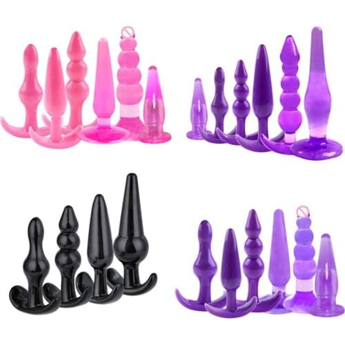 4/6Pcs/Set Safe Silicone Butt Plug Dildo Masturbation Anal Plug Vaginal Plug Sex Toys For Woman Men Anal Dilator Toys for Gay