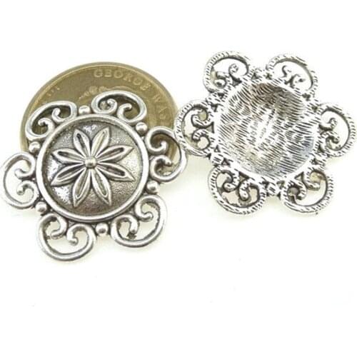 5pcs Antique Silver Metal Petal Flower Charms Pendants DIY Jewelry Findings Accessories 13007