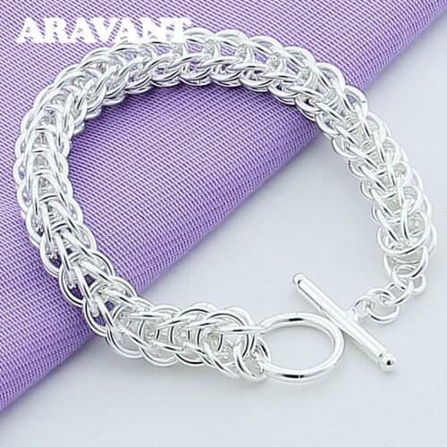 925 Silver Simple Chains Bracelet Women Bracelets Jewelry Accessories