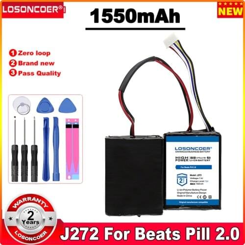 J272 1550mAh Battery For Beats Pill 2.0 Beats Bluetooth Loudspeaker B0513 MH812AMA-UG HYB2725221547/ICP092941SH