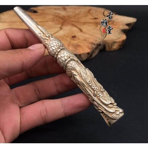 Antique cigarette rod silver Panlong cigarette holder filter cigarette holder faucet pipe