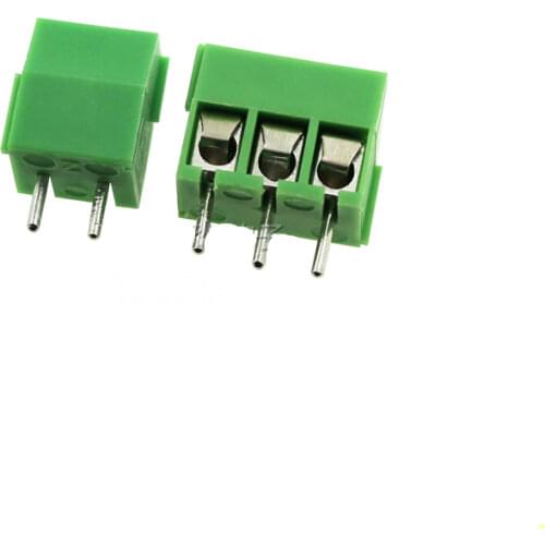 Free shipping 10PCS 3.5mm Pitch Screw Terminal Connector 2 Pin 3 Pin Straight Leg KF350 Copper Green PCB Terminal Blocks