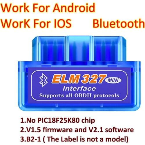 Bluetooth ELM 327 V1.5 For ios For Android OBD2 ELM327 Mini ELM 327 Bluetooth OBD2 Scanner ELM 327 OBD2 Code Reader