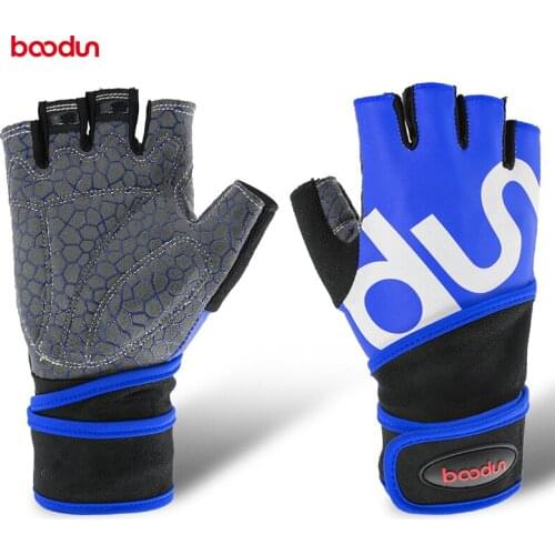 BOODUN Men sports half finger riding multi-purpose gloves women weightlifting fitness gloves wrist longer sports equipment 100g