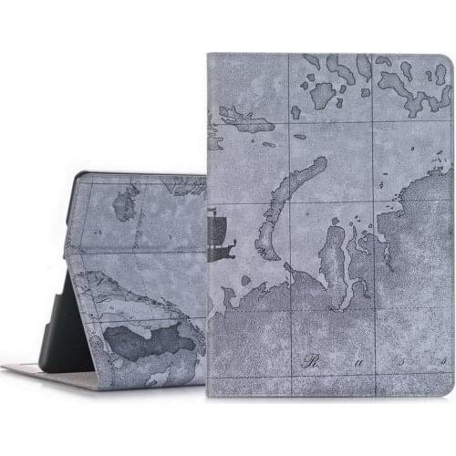 Retro Map style case for Apple For iPad 9.7 2017 Slim Flip Stand case For For iPad 9.7 2017 A1822 A1823 with card slot + Pen