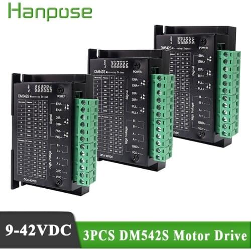 Free shipping 3PCS motor driver DM542S for nema 23 stepper motor drivers 9-42VDC Max. 57 86 Series Motor