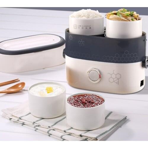 Electric lunch box Ceramic liner can be plugged in for heat preservation 250W automatic heating lunch box Mini rice cooker