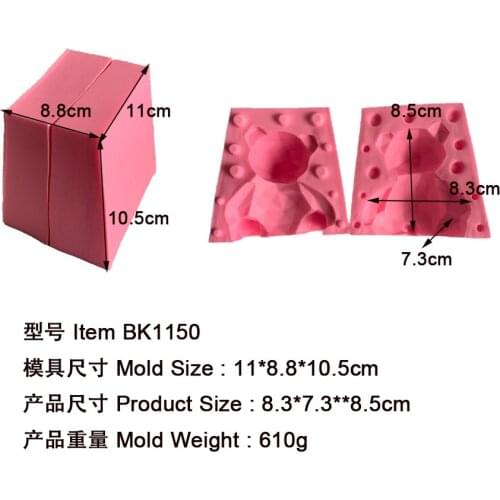 Cake Mold Geometric Bear Silicone Mold Bear Chocolate Mold Net Red Aromatherapy Plaster Mold