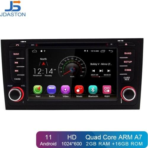 JDASTON Android 10.0 Car DVD Player For AUDI A6 S6 RS6 1997-2004 WIFI Multimedia GPS Navigation 2 Din Car Radio Video Stereo RDS