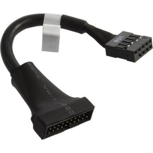 USB 2.0 9pin male housing to USB 3.0 20pin female adapter cable extension cable
