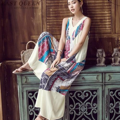 Hippie boho chic summer mexican jumpsuits for women 2018 summer beach overalls wide leg jumpsuit FF1166